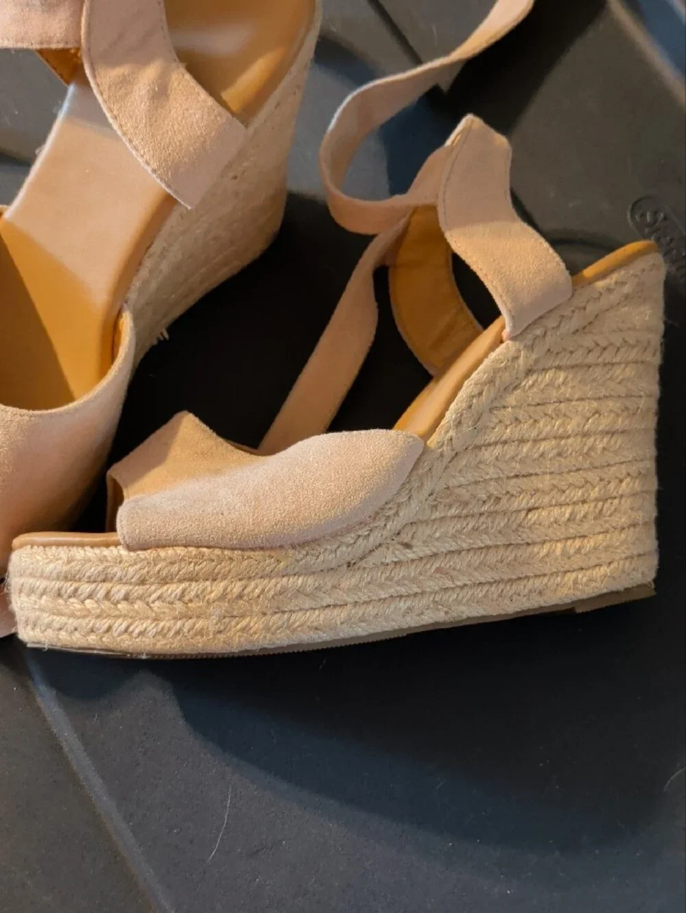 Women’s Open-Toe Espadrille Wedge Sandals in Blush